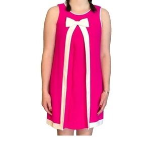 CeCe Hot Pink with white bow Dress size 4‎